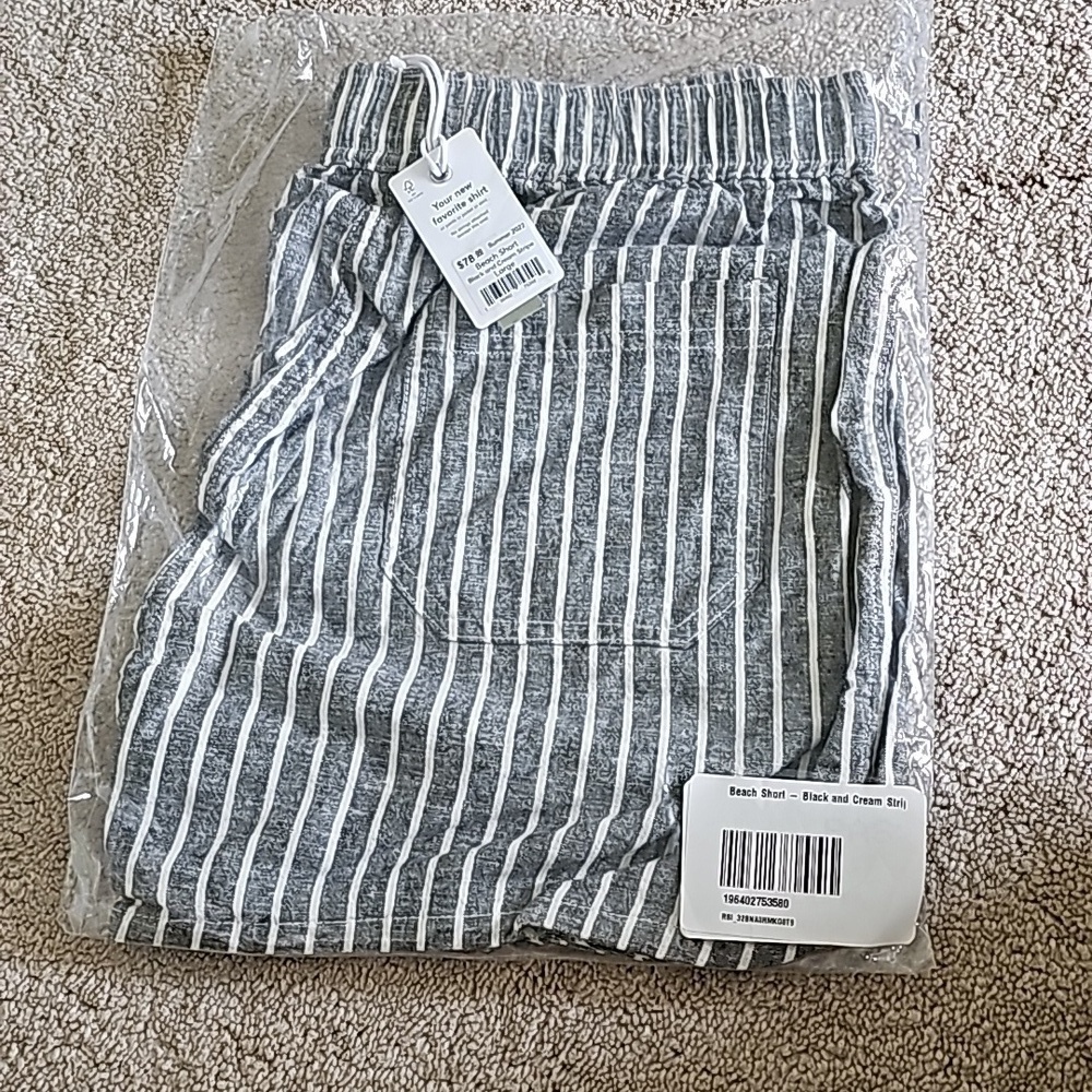 Marine Layer Black Cream Stripe Beach Short - Picture 8 of 8